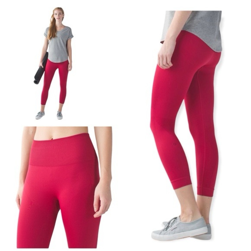 Lululemon Zone In Crop EUC Cranberry Size 10